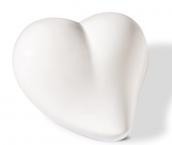 Tierurne in Herzform Weiß